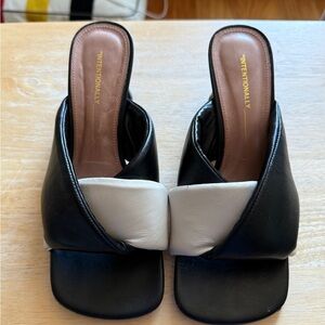Intentionally Blank Black and White Women's Tele Heels